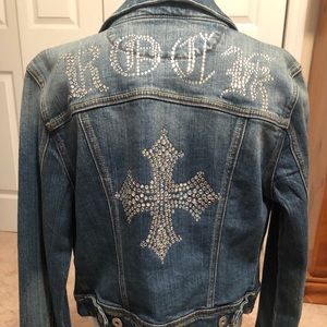 Miss Me Denim Jacket with Crystals medium